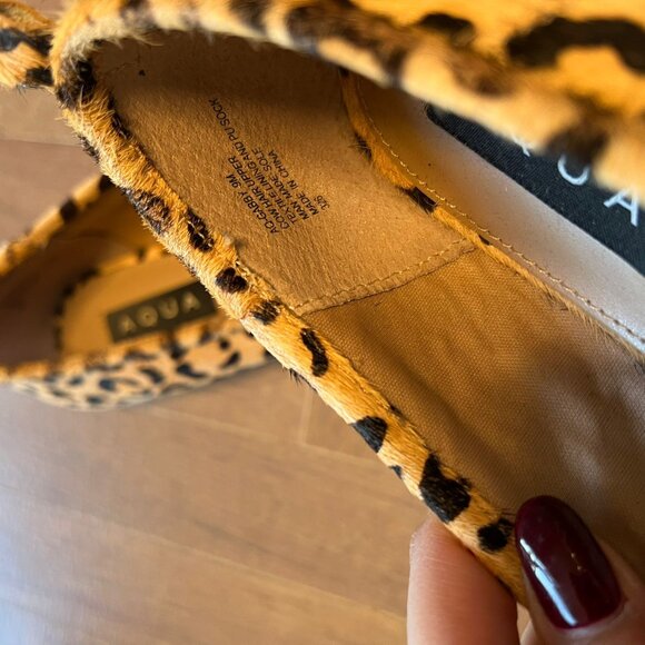 Aqua Leopard Print Flats - Picture 4 of 4